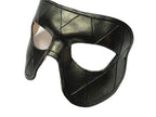 Harlequin Handmade Genuine Leather Mask in Black with Gold Hues by Rockwell Masks
