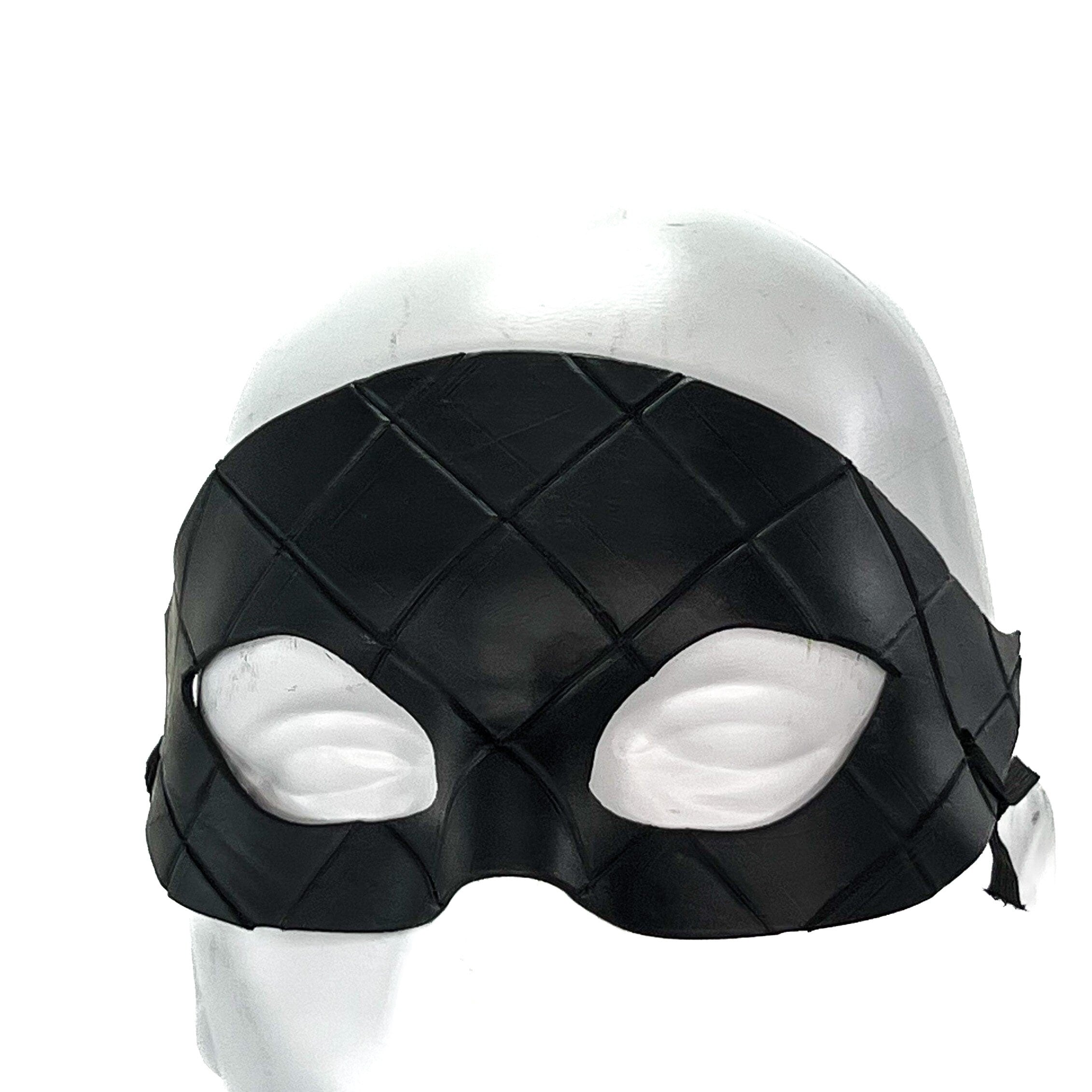 Masquerade Handmade Genuine Leather Mask in Black for Masquerades Halloween or Cosplay by Rockwell Masks