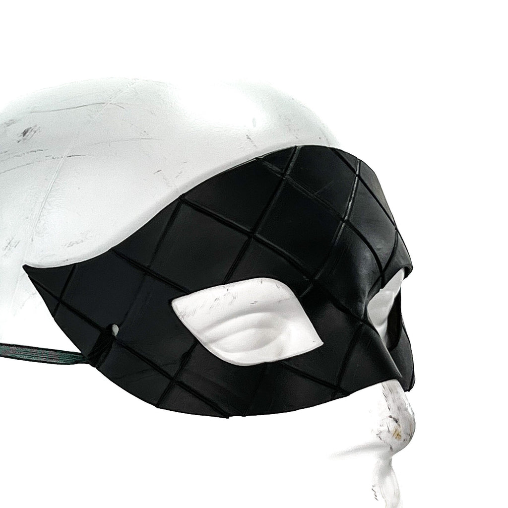 Masquerade Handmade Genuine Leather Mask in Black for Masquerades Halloween or Cosplay by Rockwell Masks