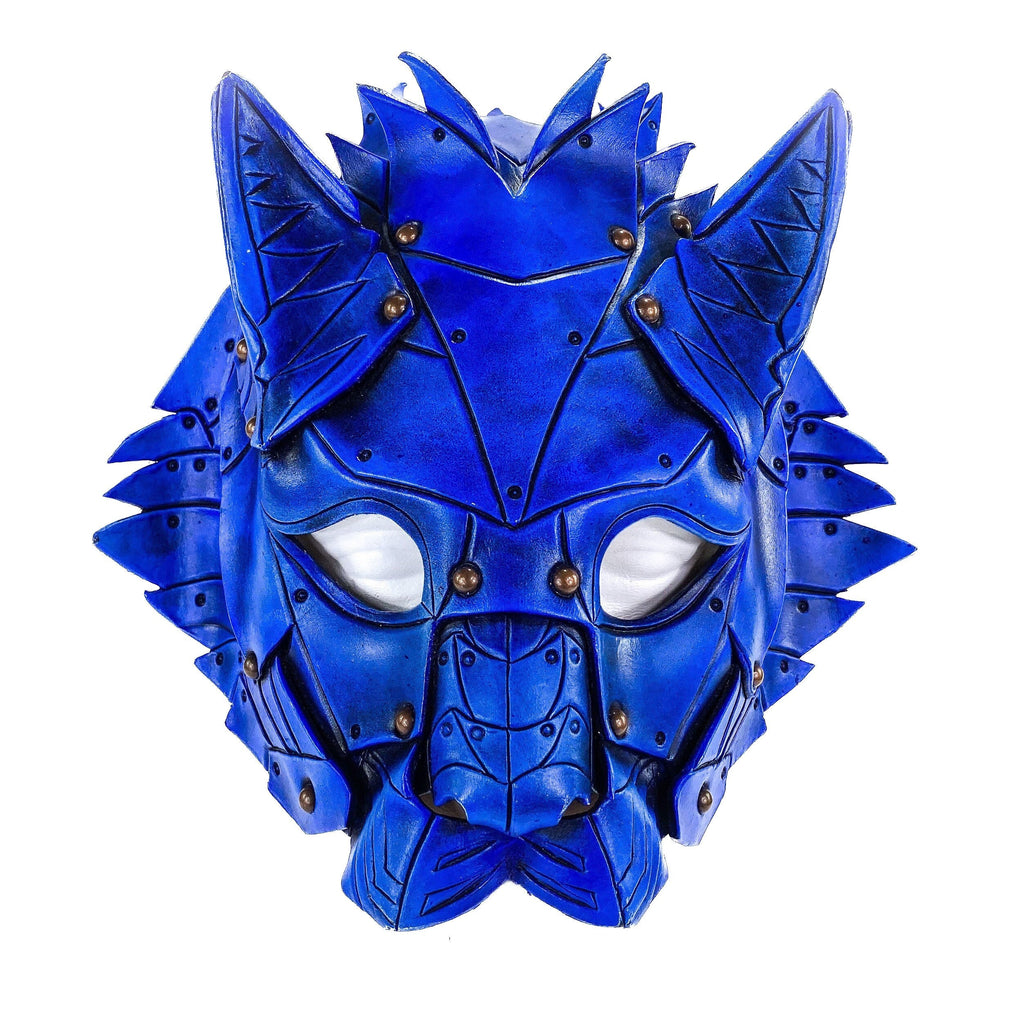 Feline Blue Handmade Genuine Leather by Rockwell Masks
