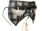 Silver Handmade Genuine Leather Mask in Rusted Steel Pattern by Rockwell Masks
