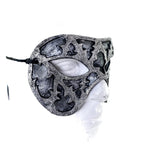 Dual Layer Handmade Genuine Leather Mask in Silver and Black by Rockwell Masks