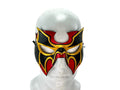 Super Hero Wrestling Mask Handmade Genuine Leather Mask in Red and Gold by Rockwell Masks