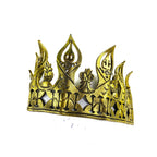Masquerade Crown of Handmade Genuine Leather in Gold by Rockwell Masks