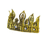 Masquerade Crown of Handmade Genuine Leather in Gold by Rockwell Masks