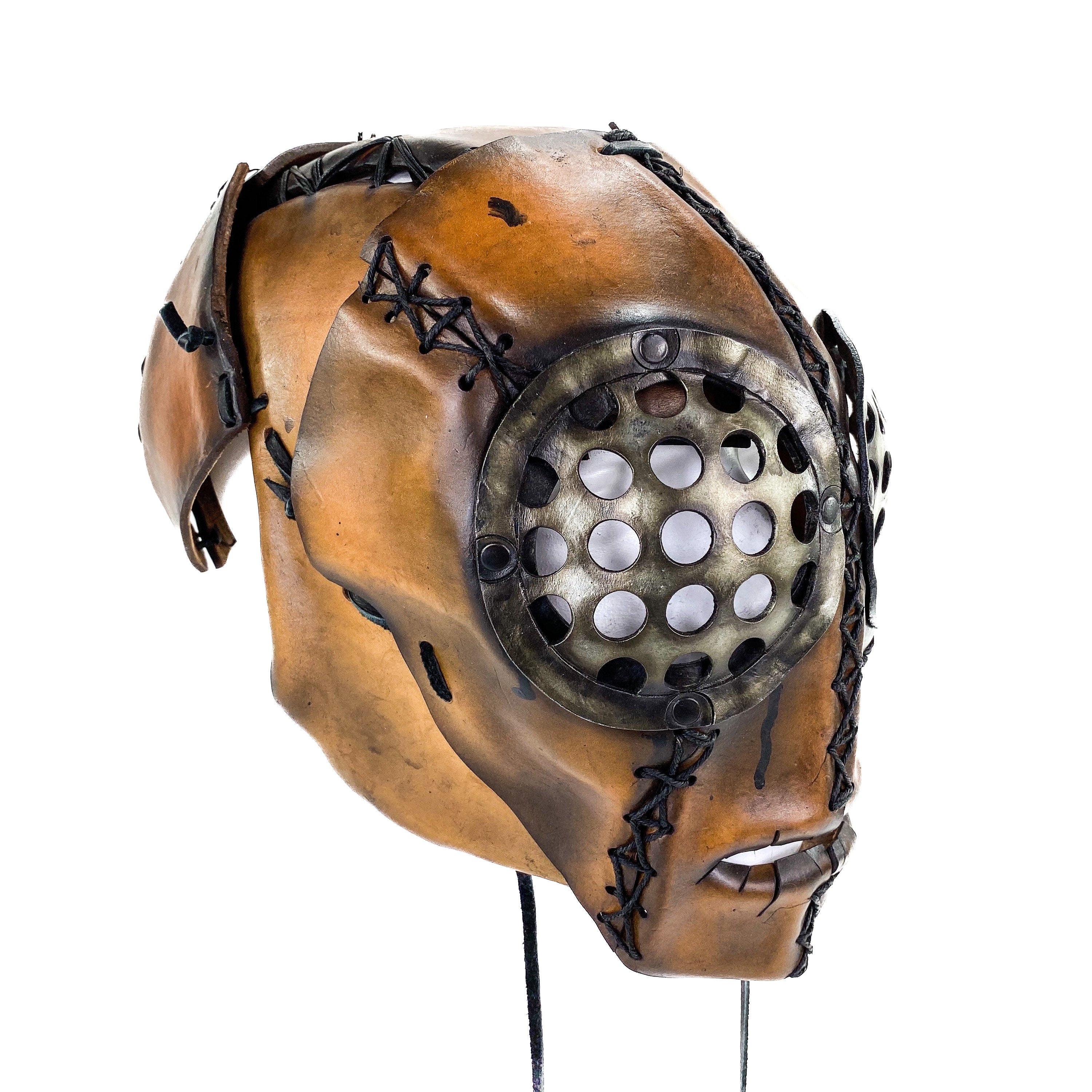The Toy - Handmade Leather Mask with Pull Ties by Rockwell Masks