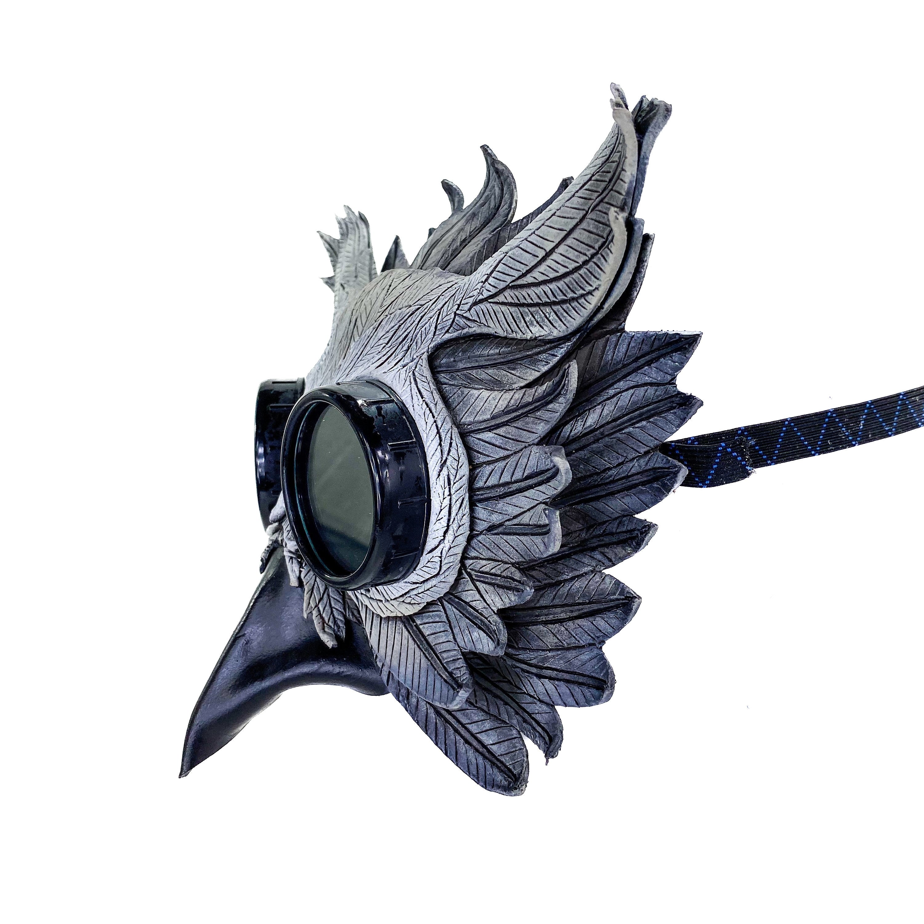 Horned Owl Goggles Handmade Genuine Leather Mask by Rockwell Masks