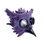 Purple Horned Owl Goggles Handmade Genuine Leather Mask by Rockwell Masks