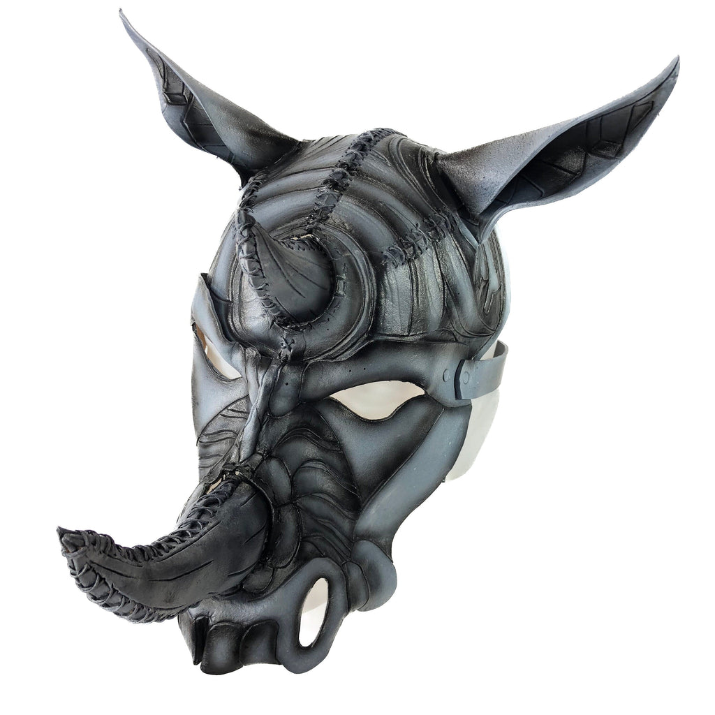 Rhino Handmade Genuine Leather Mask by Rockwell Masks