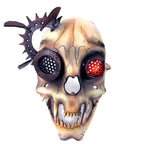 Handcrafted Genuine Leather Dimensional Cat Skull Robot Mask by Rockwell Masks