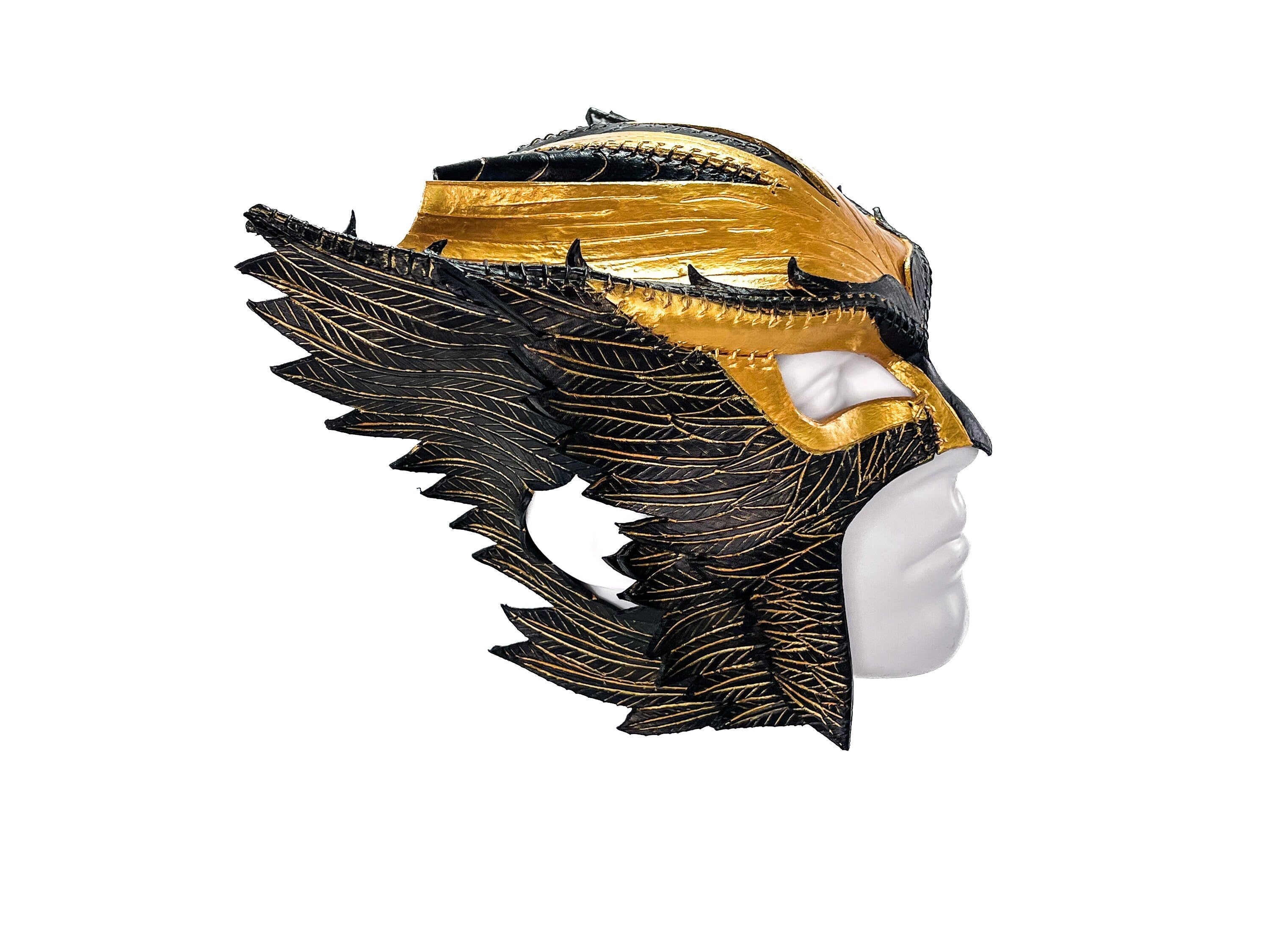Winged Helmet Genuine Leather Mask by Rockwell Masks
