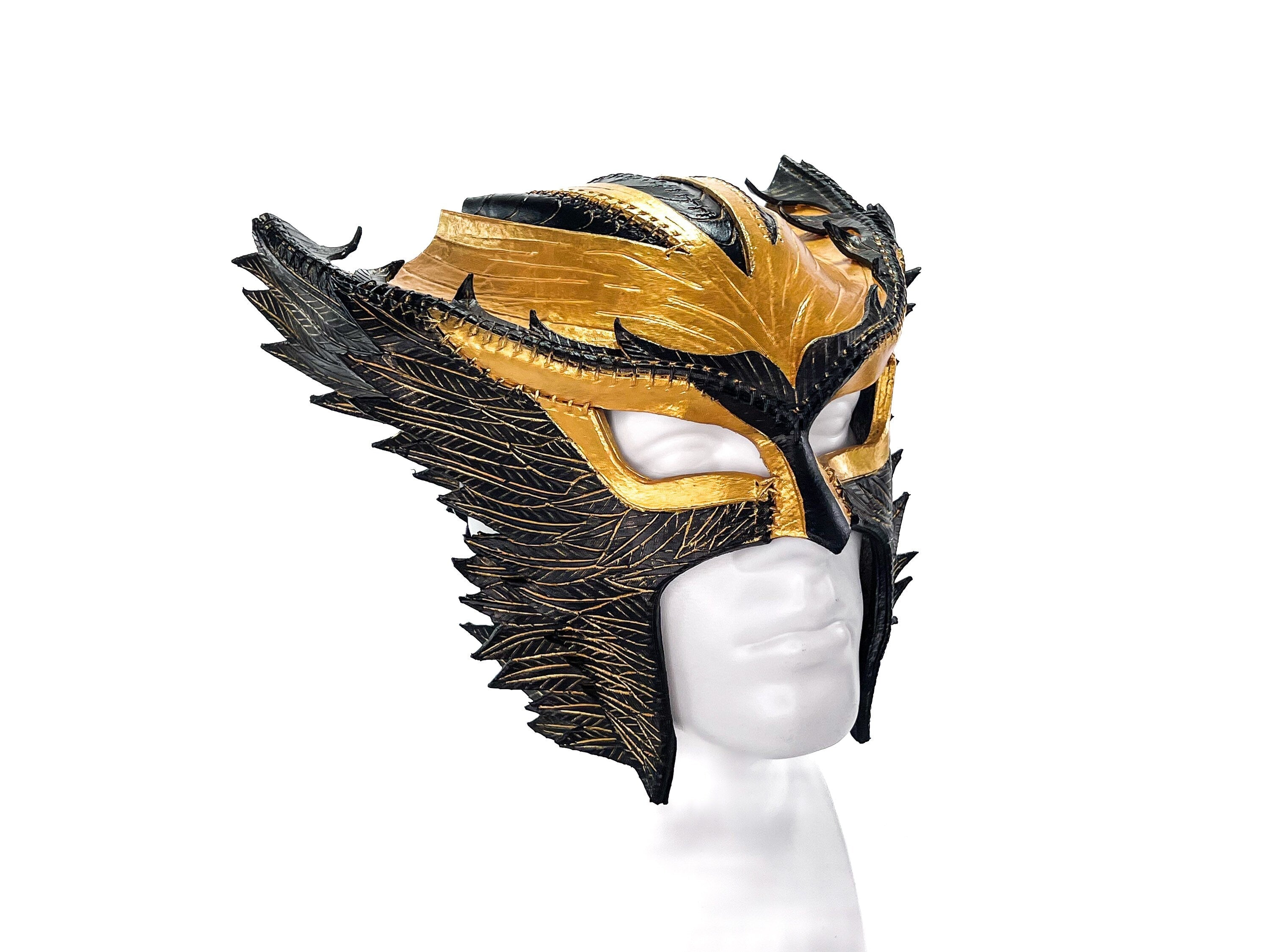 Winged Helmet Genuine Leather Mask by Rockwell Masks