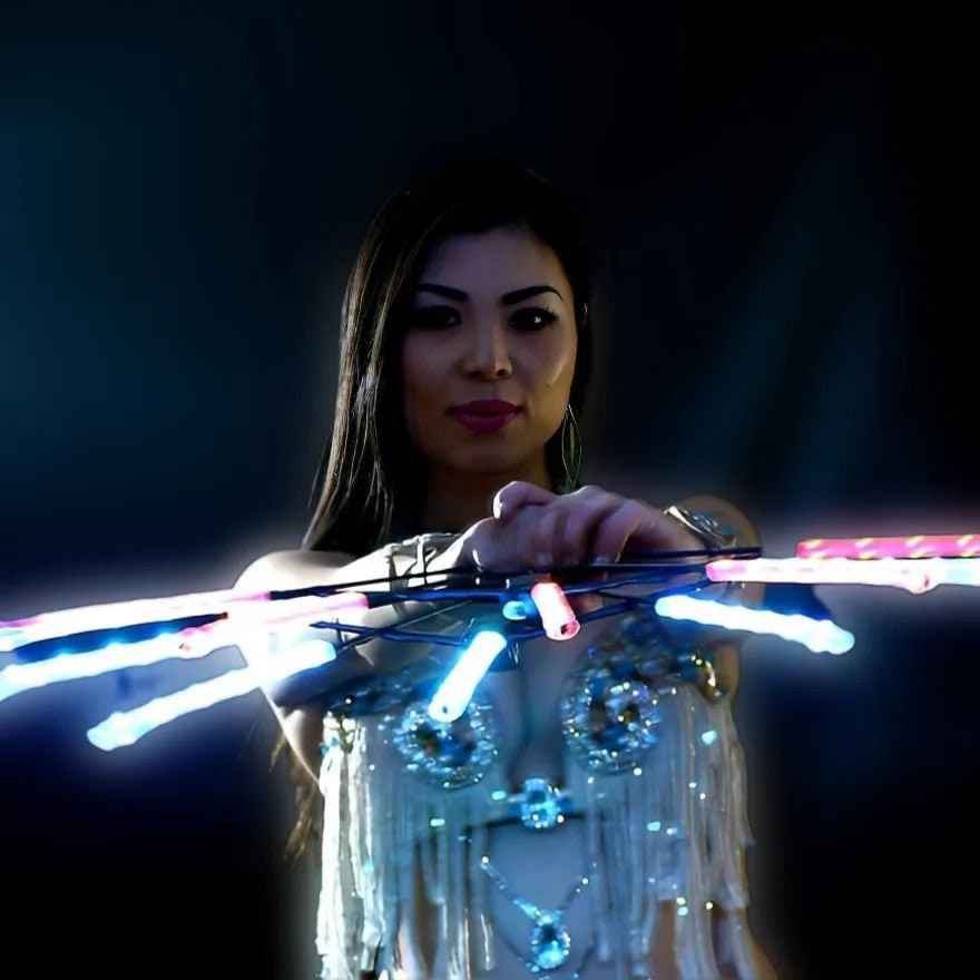 Multicolor LED Dance Fans, Remote Control, Festival Rave Props