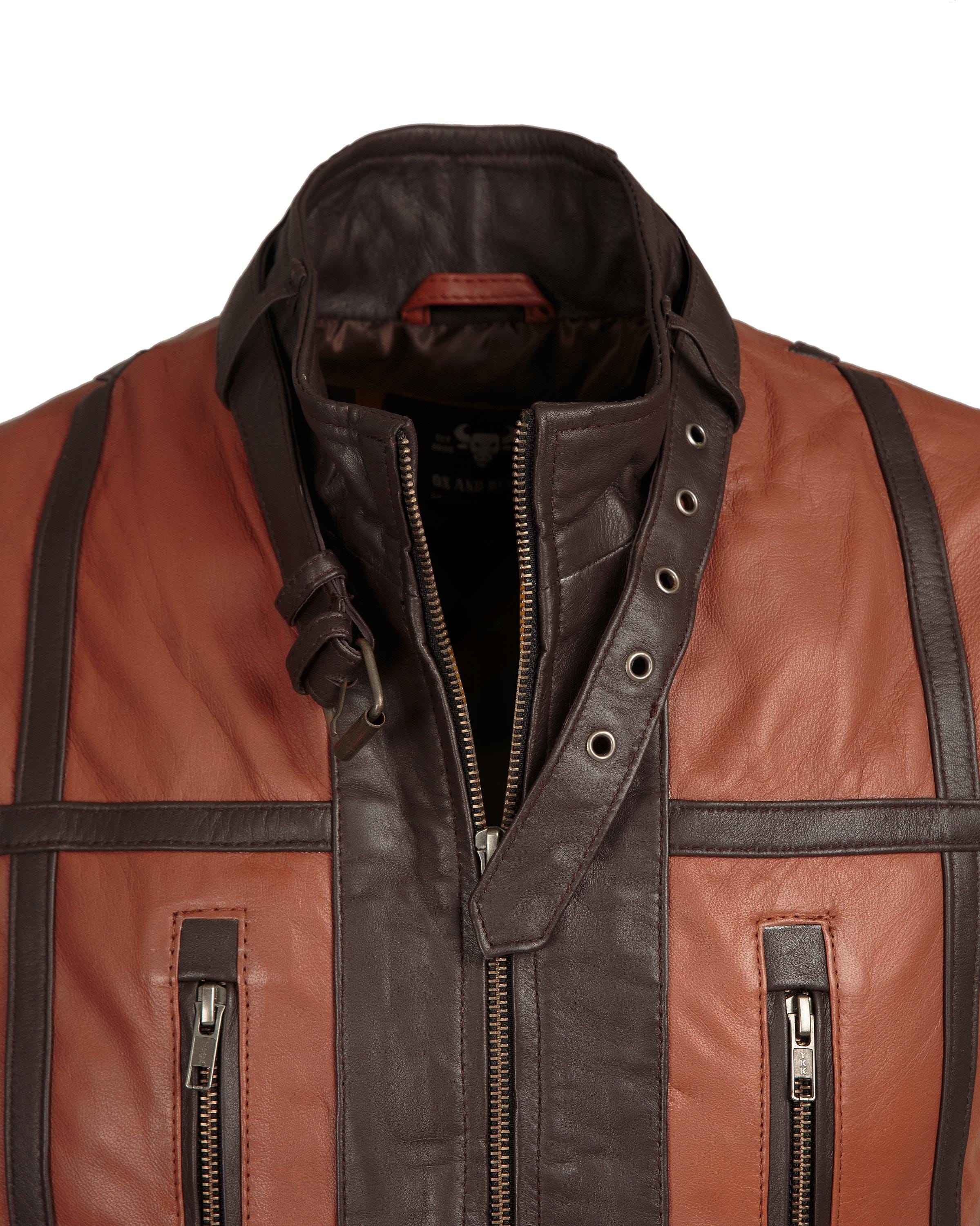 Brown Leather Hunter Vest - Handcrafted by Ox and Bulls Leather - Big Tim's Magic Emporium