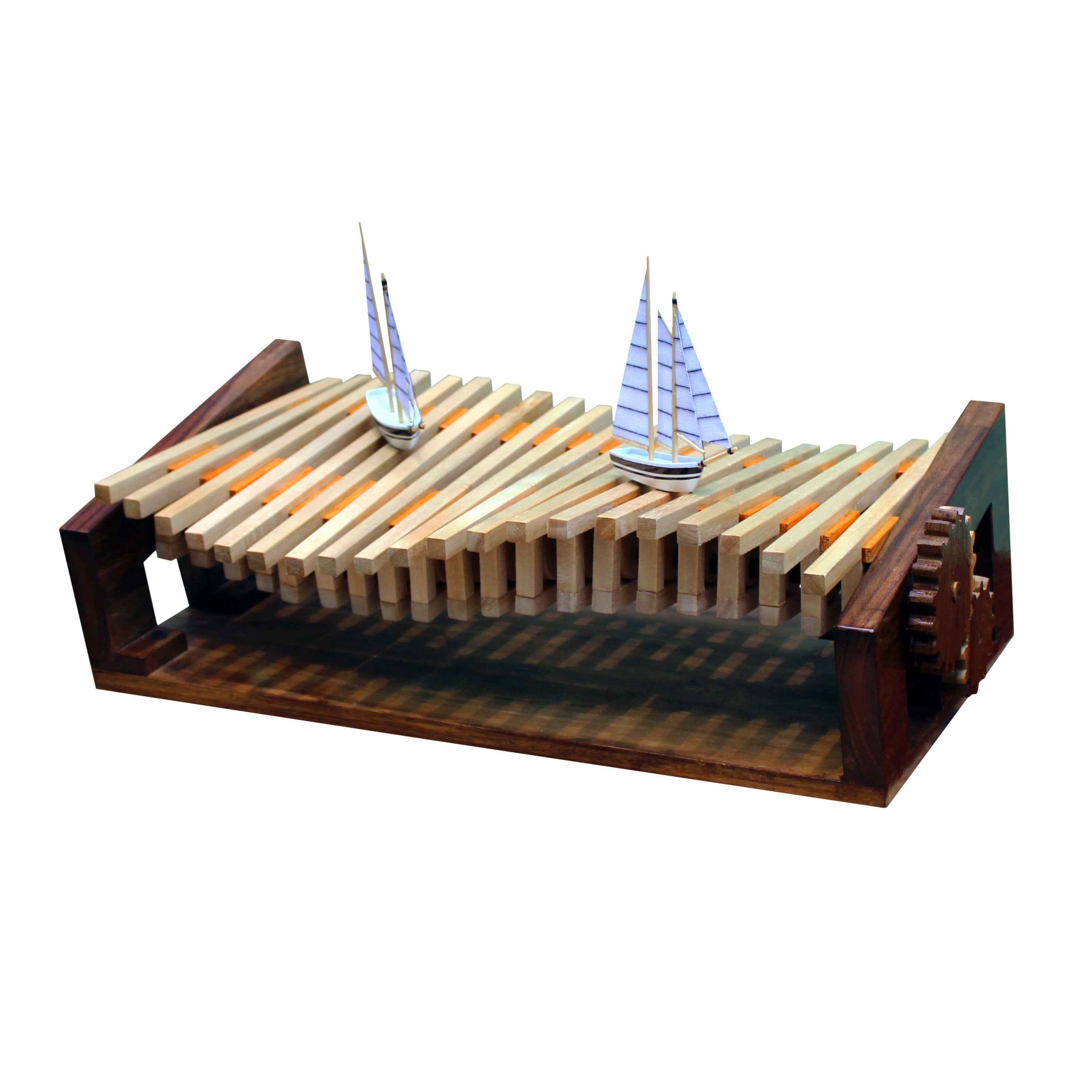 Wave Automaton, Ship Automaton, ship Kinetic Sculpture, Kinetic art, Boat automata, Automaton, automaton wood, Kinetic art