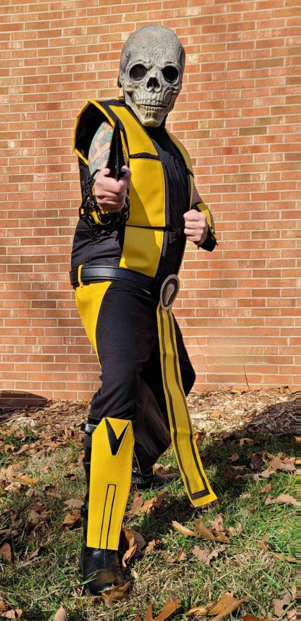 Scorpion Mortal Kombat Cosplay Costume Suit with Vest Handcrafted by Ox and Bulls - Big Tim's Magic Emporium