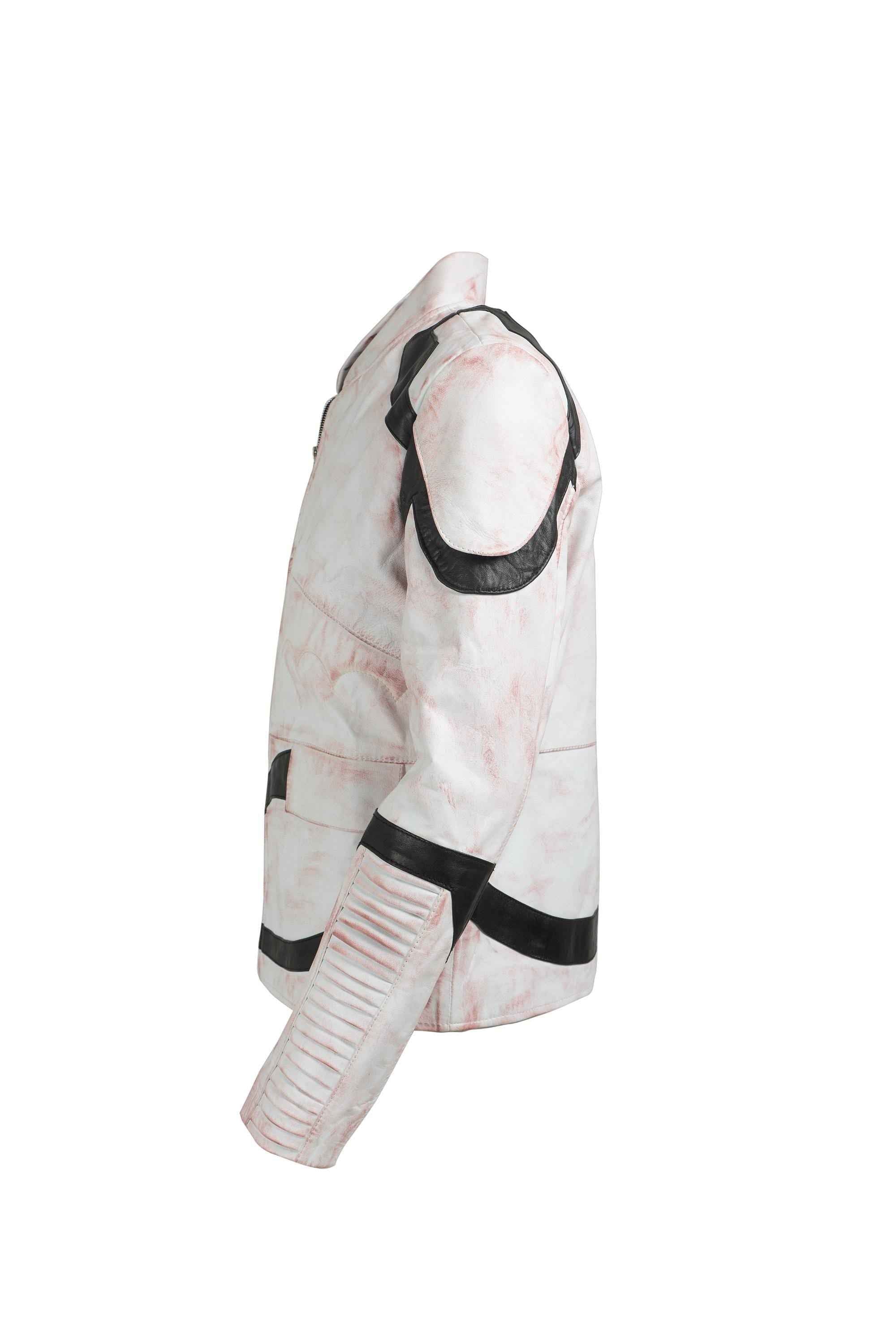 Stormtrooper White Leather Jacket - Handcrafted Design by Ox and Bulls - Big Tim's Magic Emporium