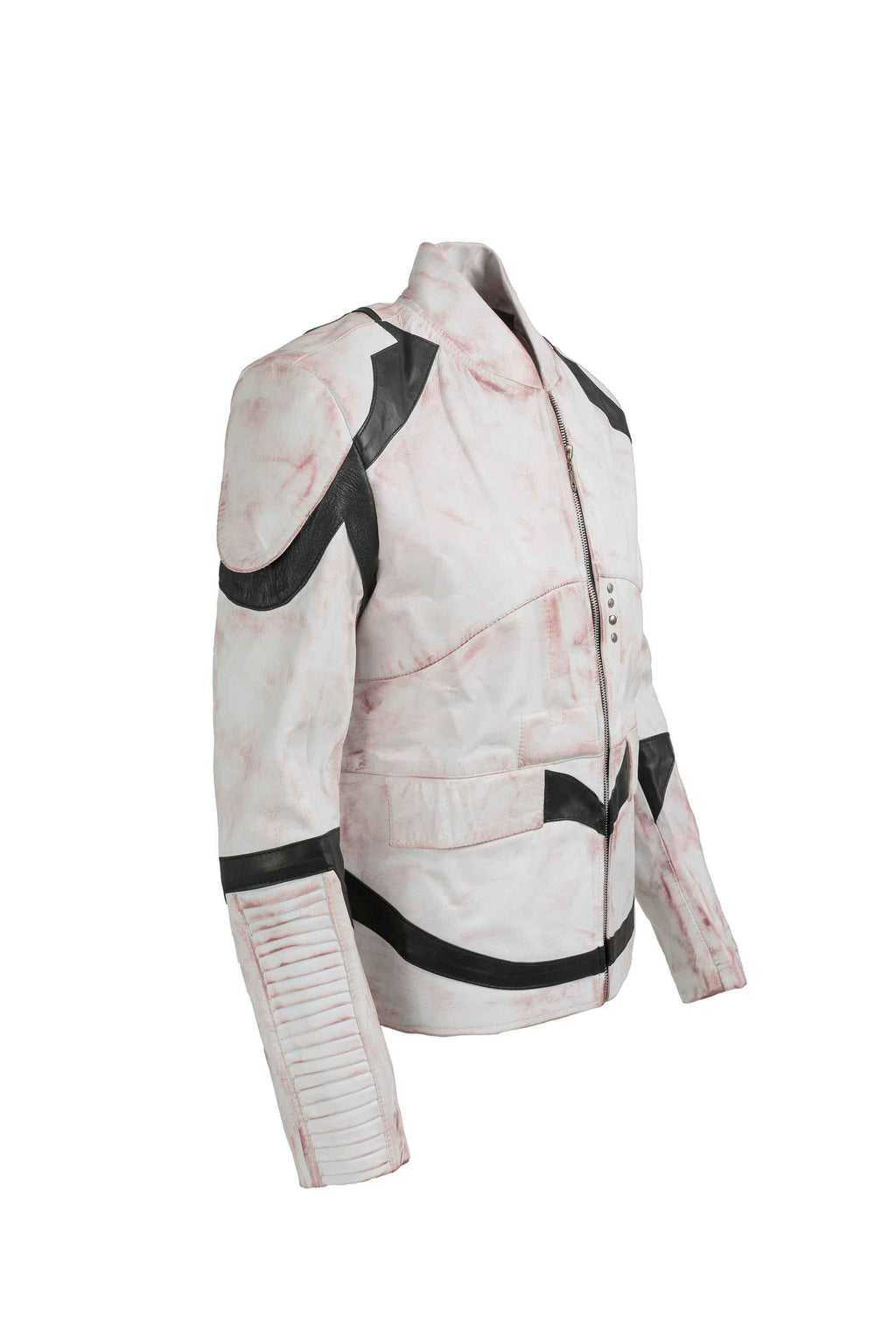 Stormtrooper White Leather Jacket - Handcrafted Design by Ox and Bulls - Big Tim's Magic Emporium