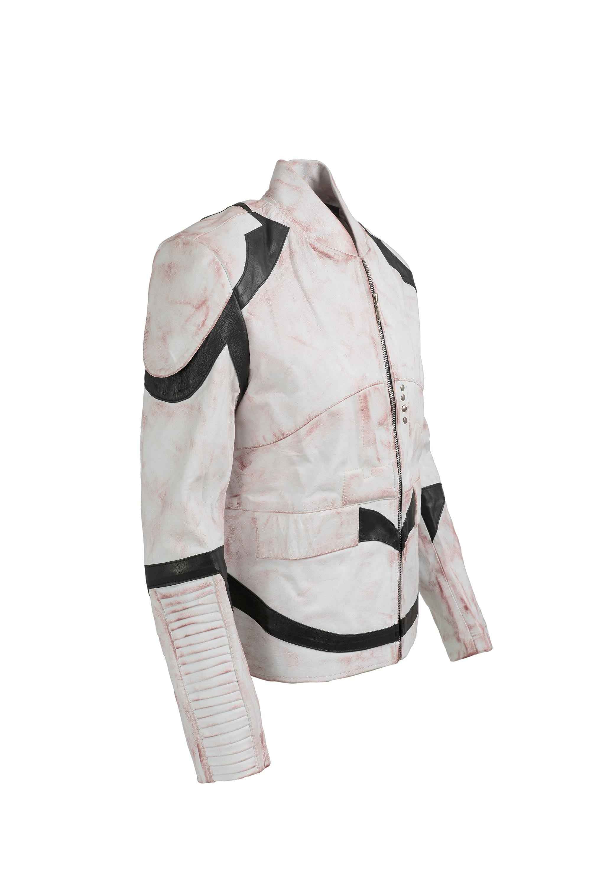 Stormtrooper White Leather Jacket - Handcrafted Design by Ox and Bulls - Big Tim's Magic Emporium