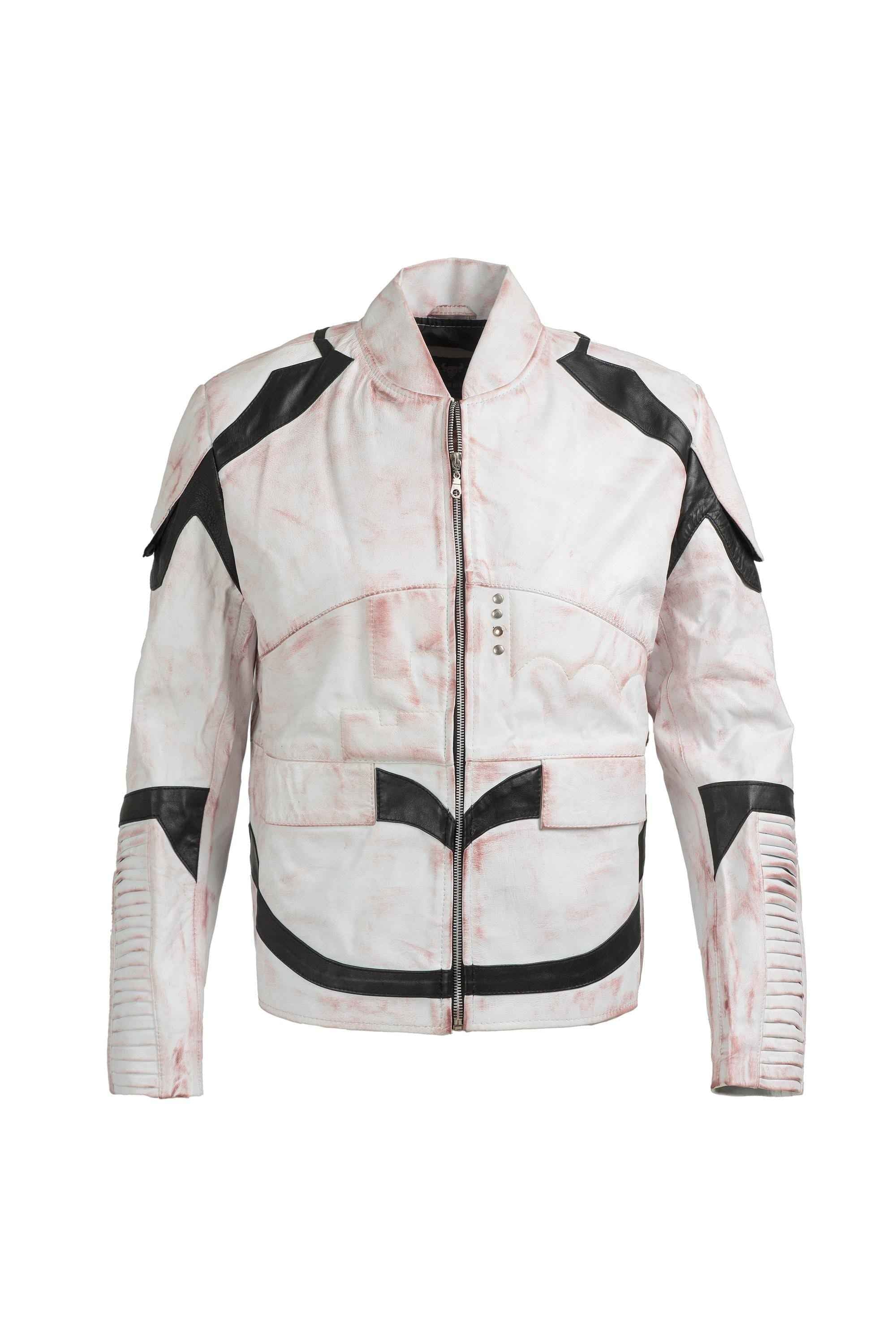 Stormtrooper White Leather Jacket - Handcrafted Design by Ox and Bulls - Big Tim's Magic Emporium