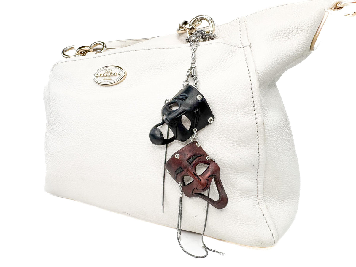 Olde Theatre Leather Mini Mask – Handcrafted Charm for Rearview Mirrors, Handbags, Lanyards, Party Favors & More by Rockwell Masks