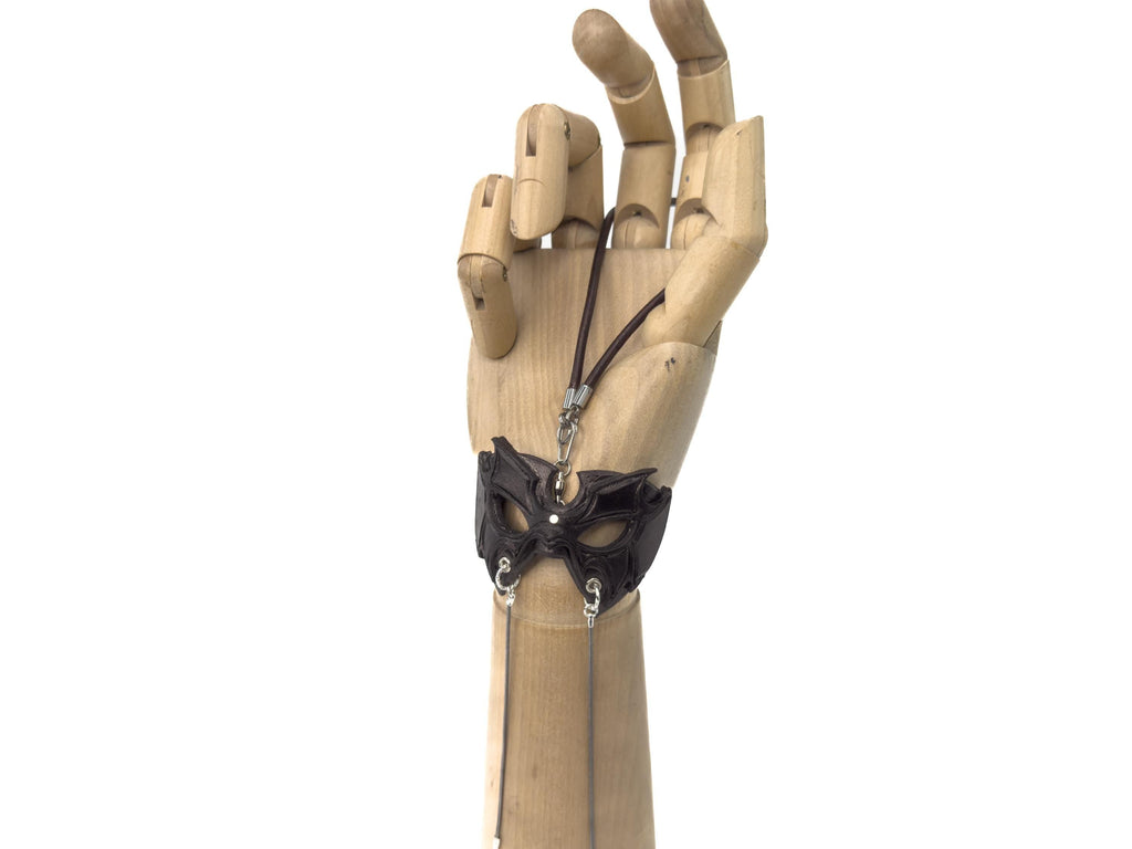 Pro Wrestler Leather Mini Mask – Handcrafted Charm for Rearview Mirrors, Handbags, Lanyards, Party Favors & More by Rockwell Masks