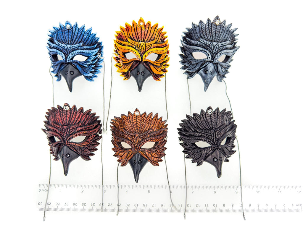 Elegant Raven Leather Mini Mask – Handcrafted Charm for Rearview Mirrors, Handbags, Lanyards, Party Favors & More by Rockwell Masks