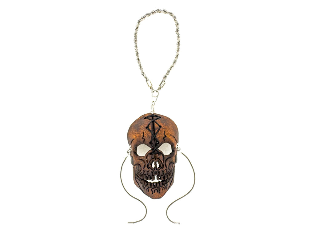 Skull Leather Mini Mask – Handcrafted Charm for Rearview Mirrors, Handbags, Lanyards, Party Favors & More by Rockwell Masks