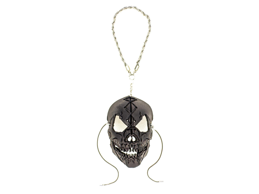 Menacing Skull Leather Mini Mask – Handcrafted Charm for Rearview Mirrors, Handbags, Lanyards, Party Favors & More by Rockwell Masks