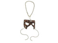 Grid Leather Mini Mask – Handcrafted Charm for Rearview Mirrors, Handbags, Lanyards, Party Favors & More by Rockwell Masks