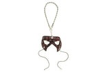 Grid Leather Mini Mask – Handcrafted Charm for Rearview Mirrors, Handbags, Lanyards, Party Favors & More by Rockwell Masks