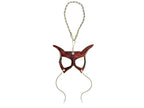 Curious Cat Leather Mini Mask – Handcrafted Charm for Rearview Mirrors, Handbags, Lanyards, Party Favors & More by Rockwell Masks