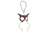 Curious Cat Leather Mini Mask – Handcrafted Charm for Rearview Mirrors, Handbags, Lanyards, Party Favors & More by Rockwell Masks
