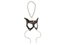 Curious Cat Leather Mini Mask – Handcrafted Charm for Rearview Mirrors, Handbags, Lanyards, Party Favors & More by Rockwell Masks