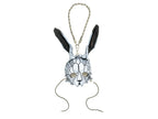 Geometric Bunny Leather Mini Mask – Handcrafted Charm for Rearview Mirrors, Handbags, Lanyards, Party Favors & More by Rockwell Masks