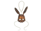 Geometric Bunny Leather Mini Mask – Handcrafted Charm for Rearview Mirrors, Handbags, Lanyards, Party Favors & More by Rockwell Masks