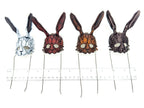 Geometric Bunny Leather Mini Mask – Handcrafted Charm for Rearview Mirrors, Handbags, Lanyards, Party Favors & More by Rockwell Masks