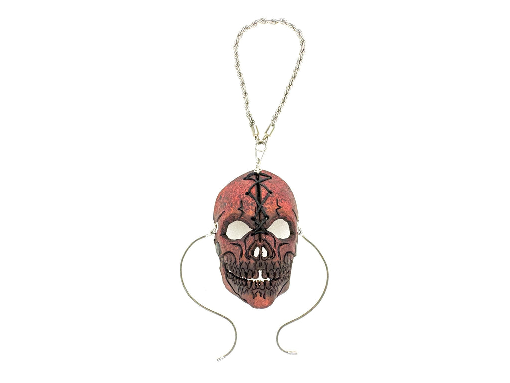 Skull Leather Mini Mask – Handcrafted Charm for Rearview Mirrors, Handbags, Lanyards, Party Favors & More by Rockwell Masks