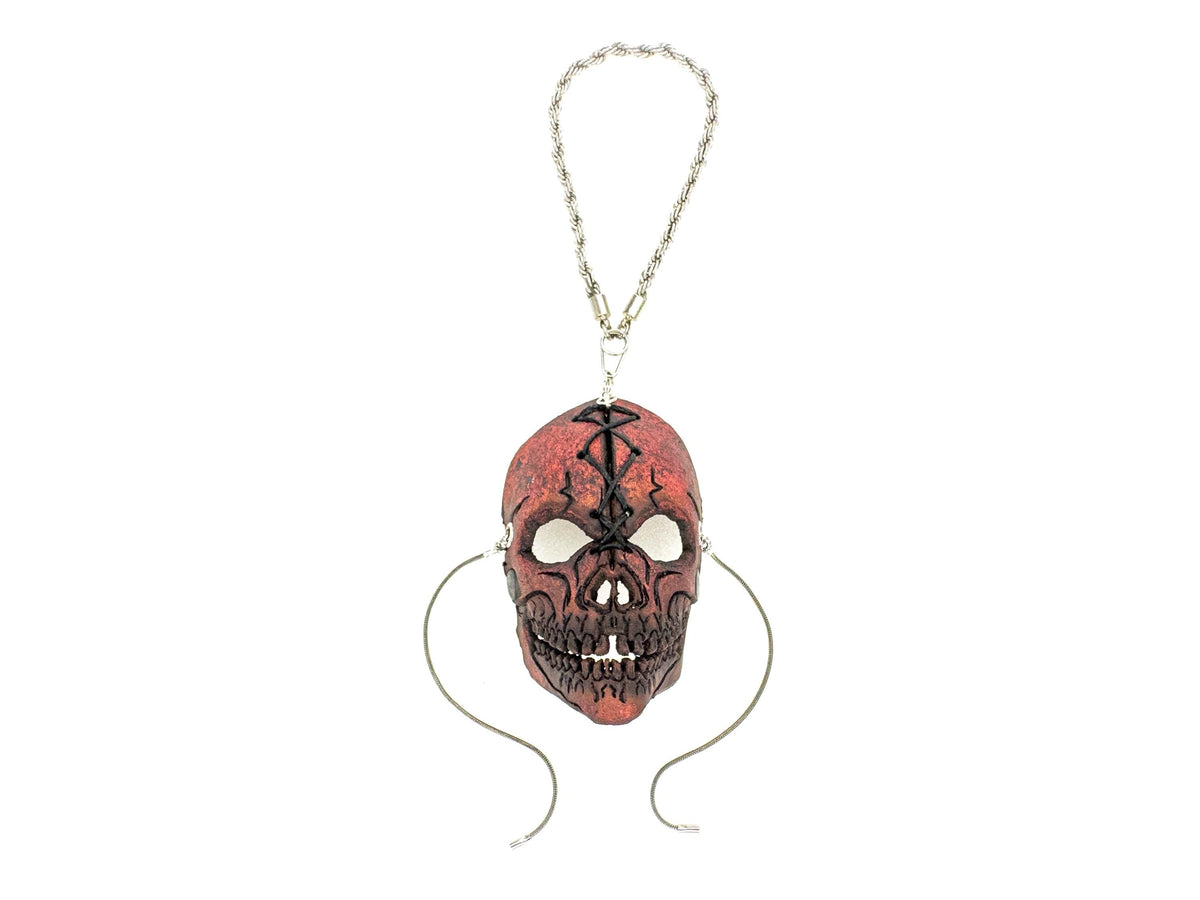 Skull Leather Mini Mask – Handcrafted Charm for Rearview Mirrors, Handbags, Lanyards, Party Favors & More by Rockwell Masks