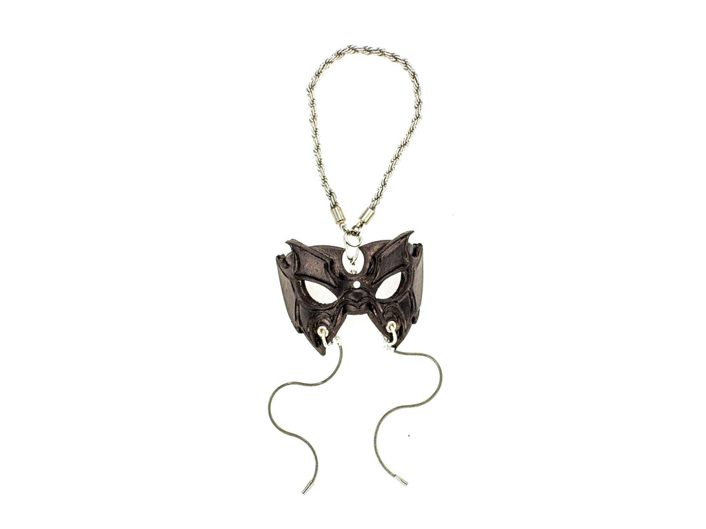 Pro Wrestler Leather Mini Mask – Handcrafted Charm for Rearview Mirrors, Handbags, Lanyards, Party Favors & More by Rockwell Masks