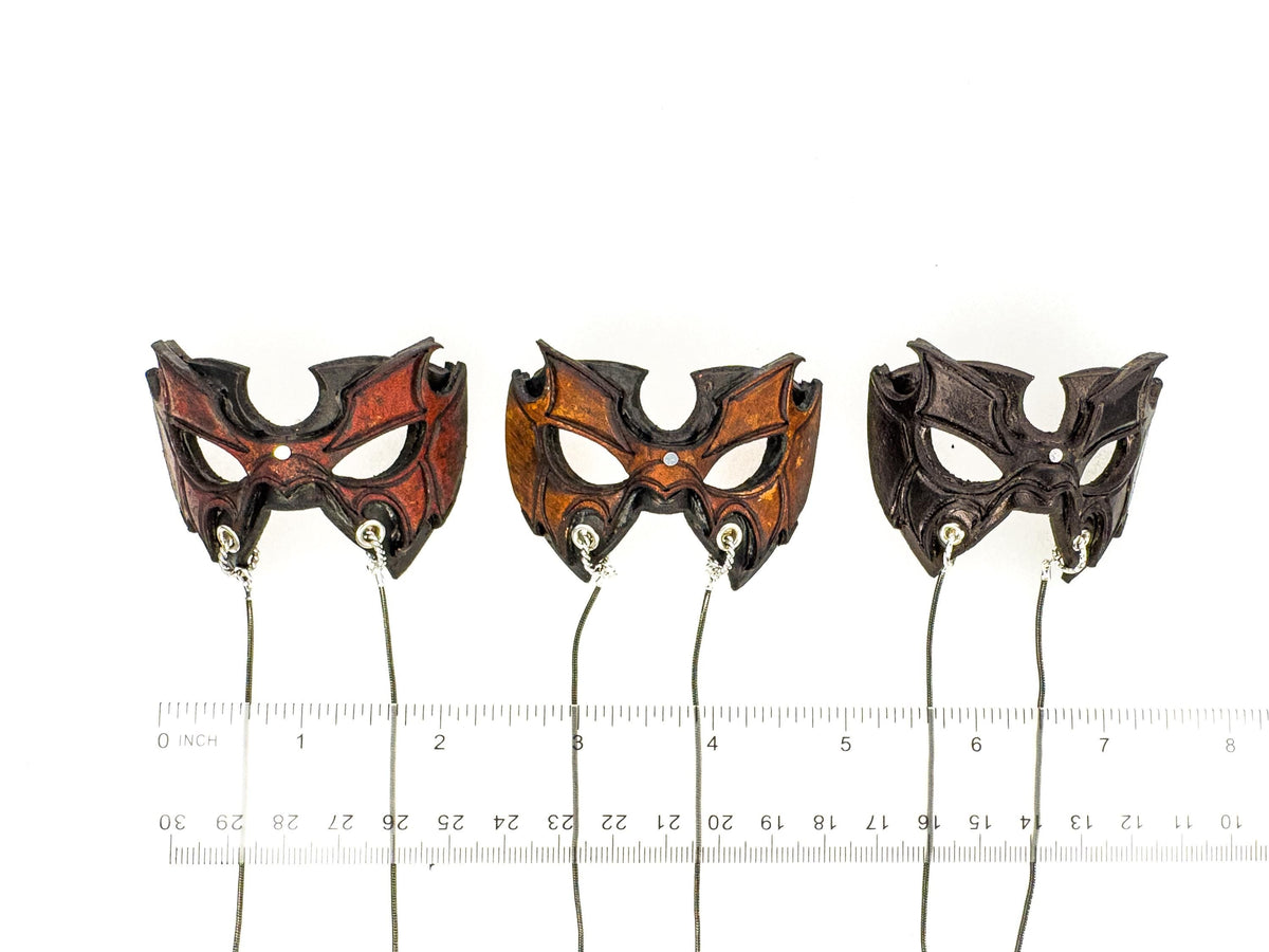 Pro Wrestler Leather Mini Mask – Handcrafted Charm for Rearview Mirrors, Handbags, Lanyards, Party Favors & More by Rockwell Masks