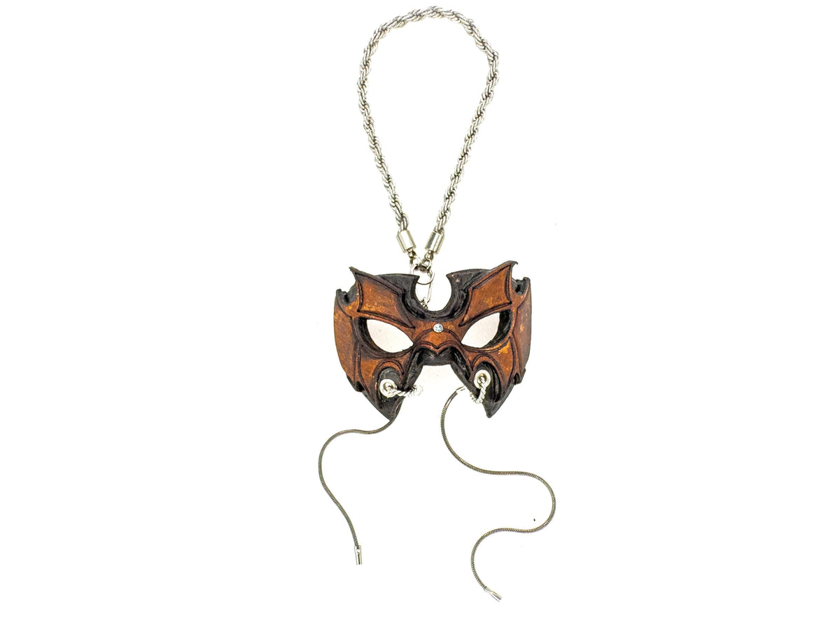 Pro Wrestler Leather Mini Mask – Handcrafted Charm for Rearview Mirrors, Handbags, Lanyards, Party Favors & More by Rockwell Masks