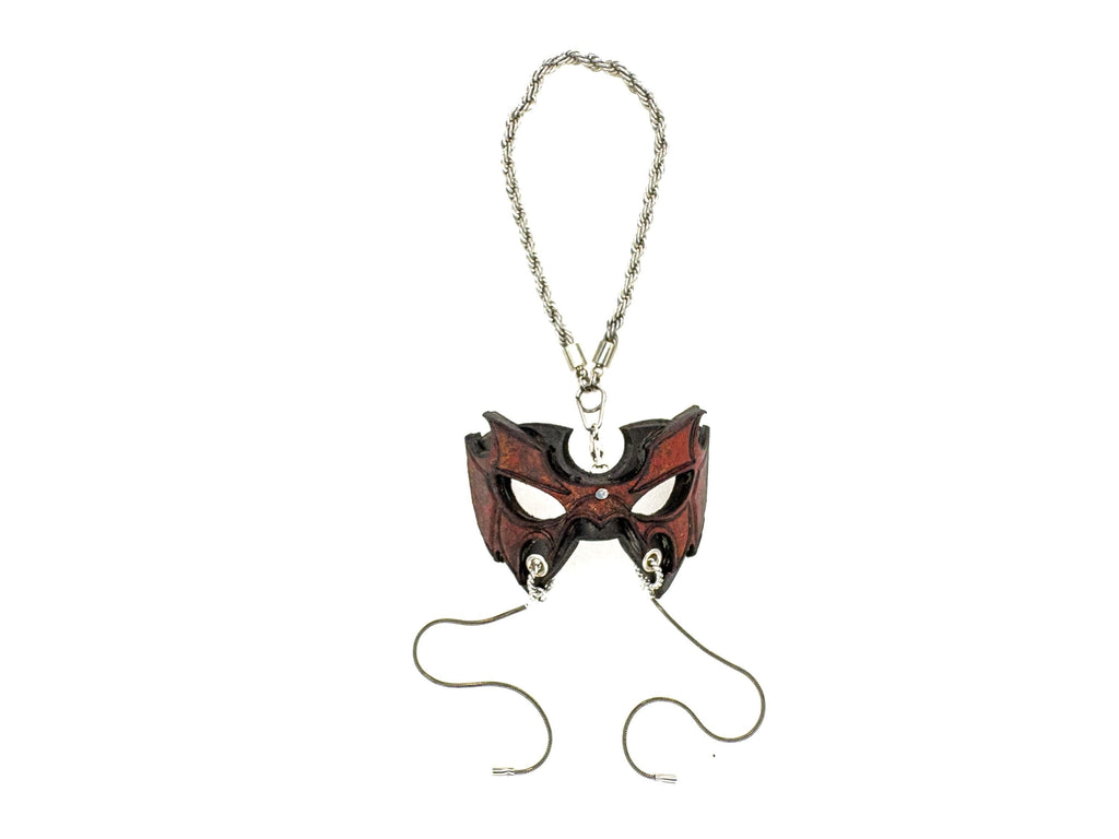 Pro Wrestler Leather Mini Mask – Handcrafted Charm for Rearview Mirrors, Handbags, Lanyards, Party Favors & More by Rockwell Masks