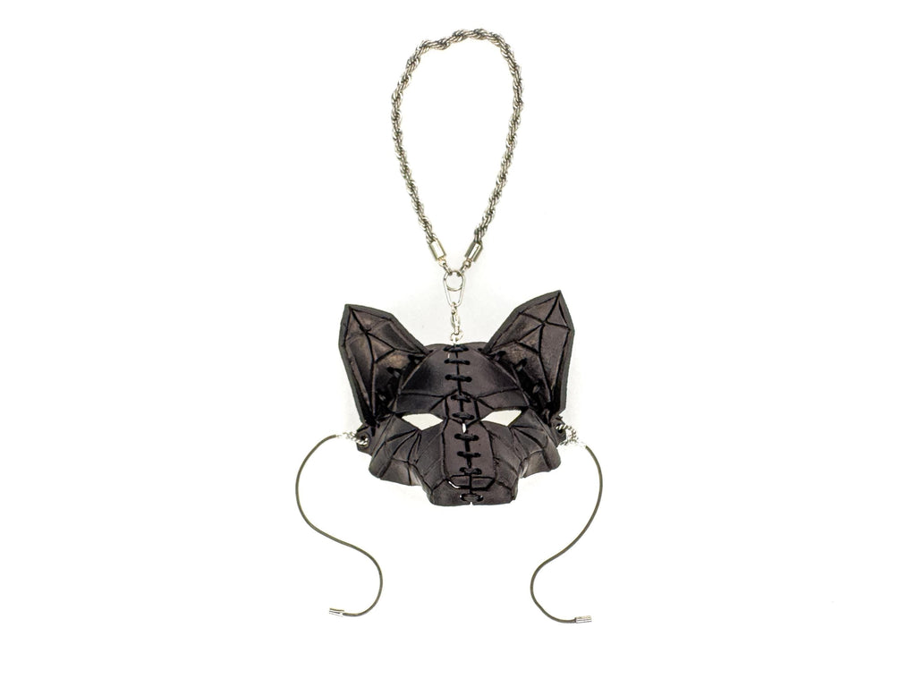 Sly Fox Leather Mini Mask – Handcrafted Charm for Rearview Mirrors, Handbags, Lanyards, Party Favors & More by Rockwell Masks