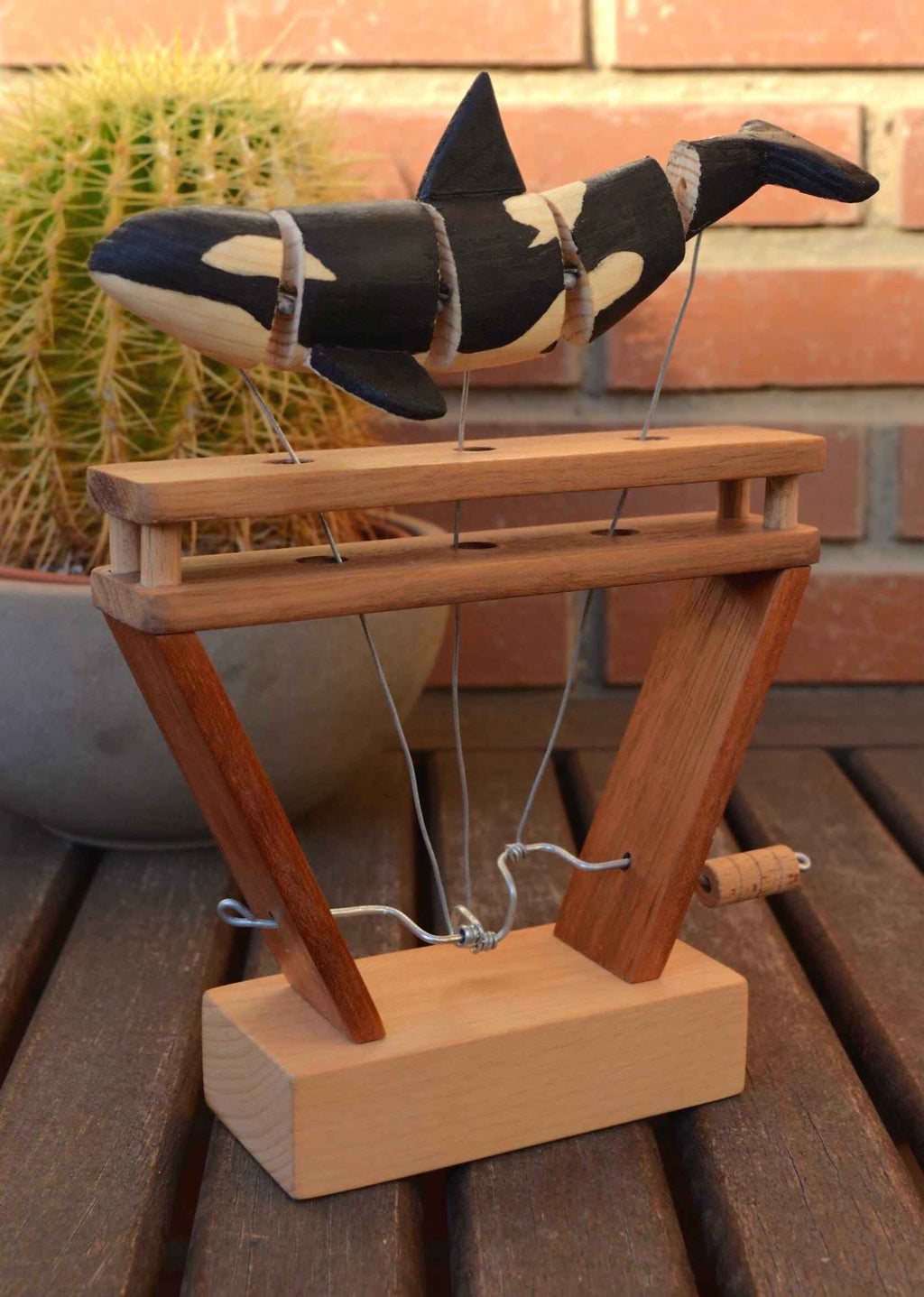 Automaton Orca 2.0 - Handmade Wooden Sculpture