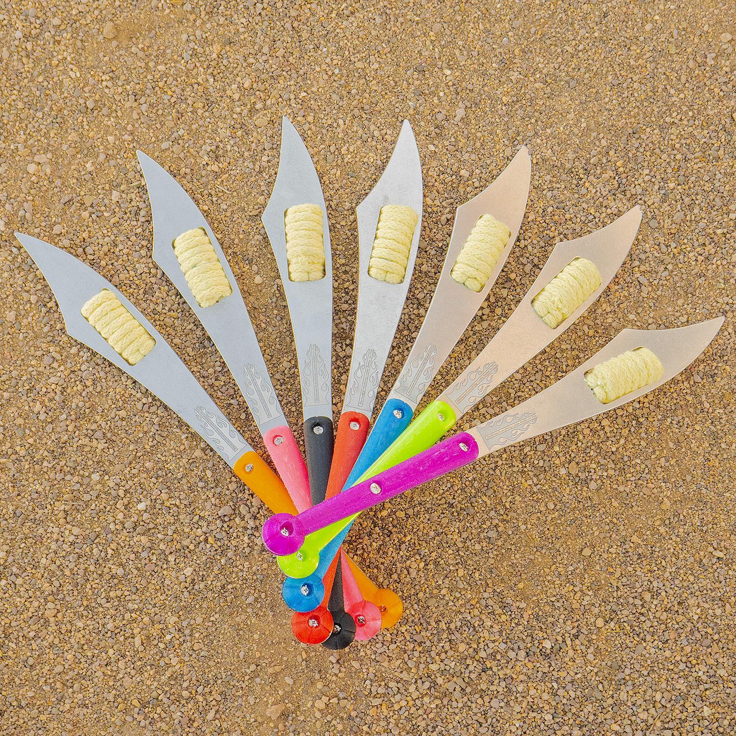 Fire Juggling Knife, with Rubber and Kevlar Wick Trick Concepts