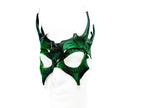 Green Dragon Crown Eye Mask - Handmade Genuine Leather - Masquerade, Halloween or Cosplay Costume by Rockwell Masks