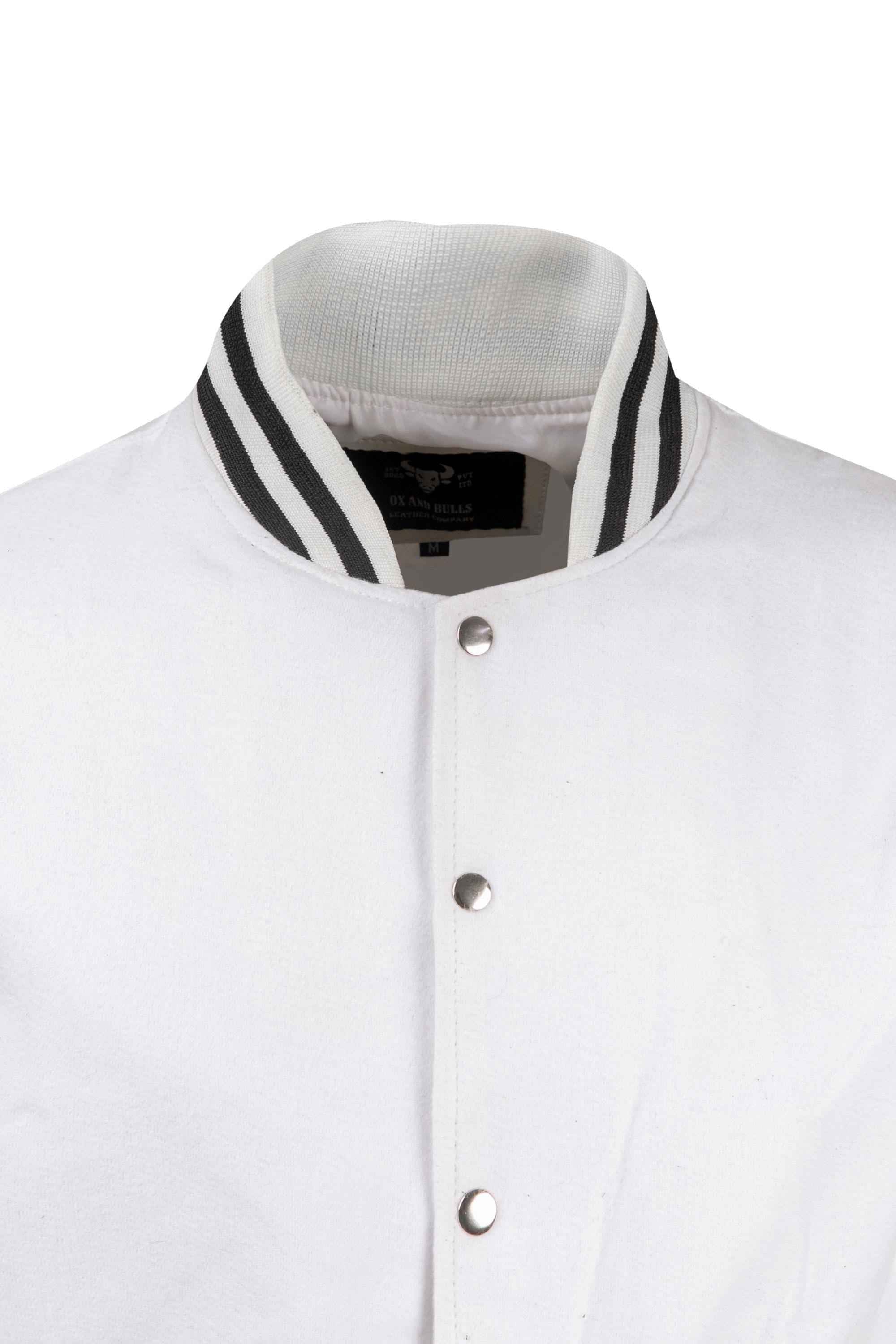 Weeknd Varsity Jacket - Customizable Handmade White and Black Cosplay - Big Tim's Magic Emporium