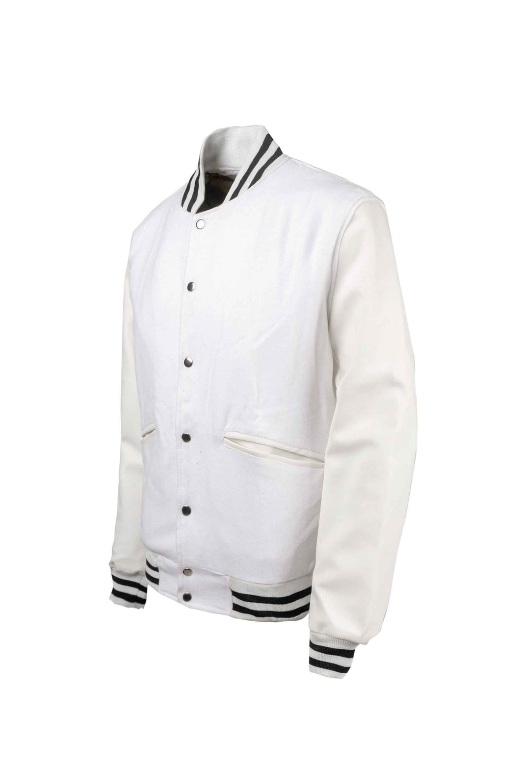 Weeknd Varsity Jacket - Customizable Handmade White and Black Cosplay - Big Tim's Magic Emporium