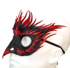 Layered Red Phoenix Handmade Genuine Leather Mask by Rockwell Masks